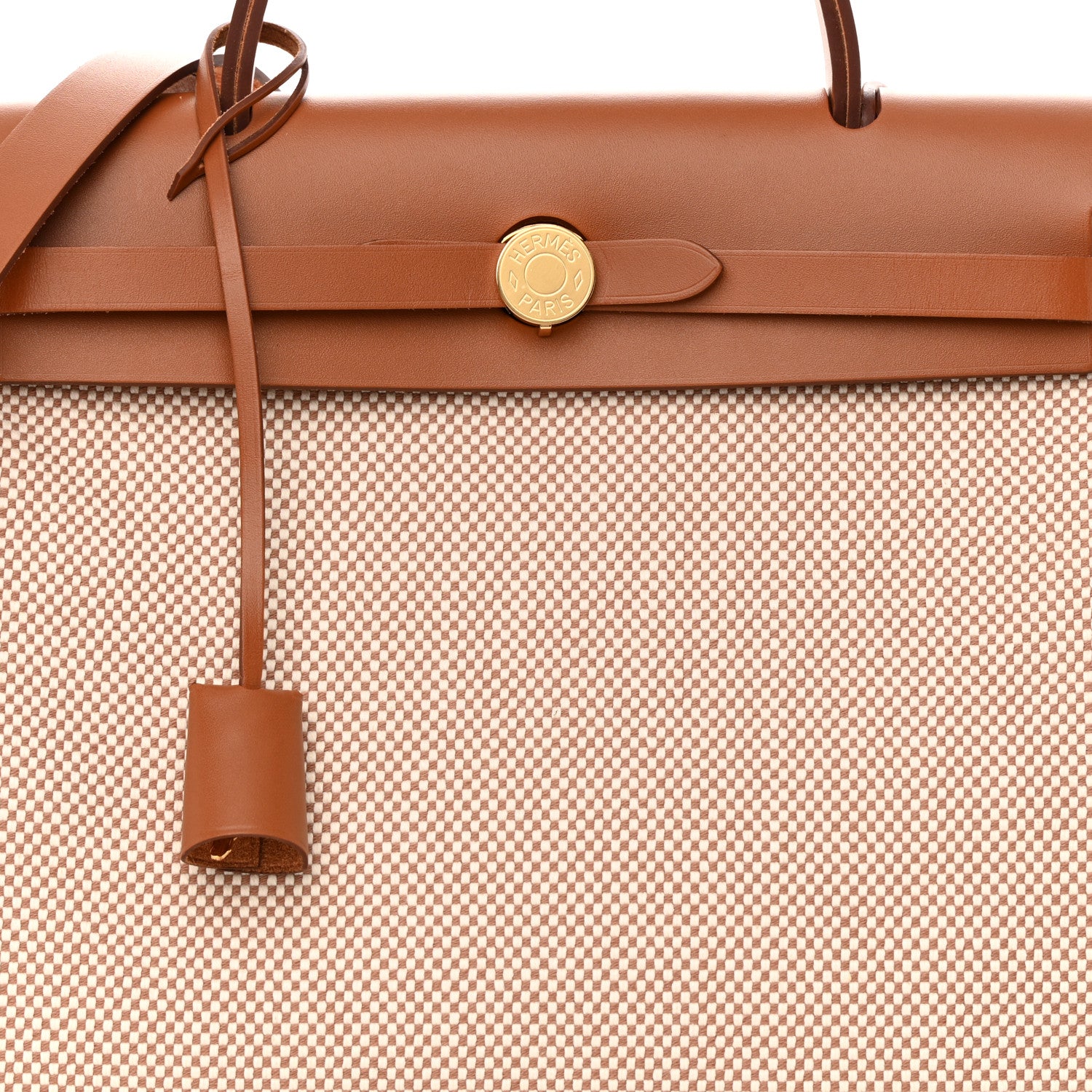 Hermes Vache Hunter Criss Viking Herbag Zip Retourne 31 PM Ecru Beige Naturel 9 of 14