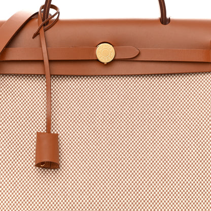 Hermes Vache Hunter Criss Viking Herbag Zip Retourne 31 PM Ecru Beige Naturel 9 of 14