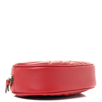 Gucci Calfskin Matelasse GG Marmont Belt Bag 85 34 Hibiscus Red 4 of 11