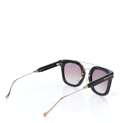 Tom Ford Alex Squared Sunglasses TF541 Shiny Black Gradient Brown 4 of 8