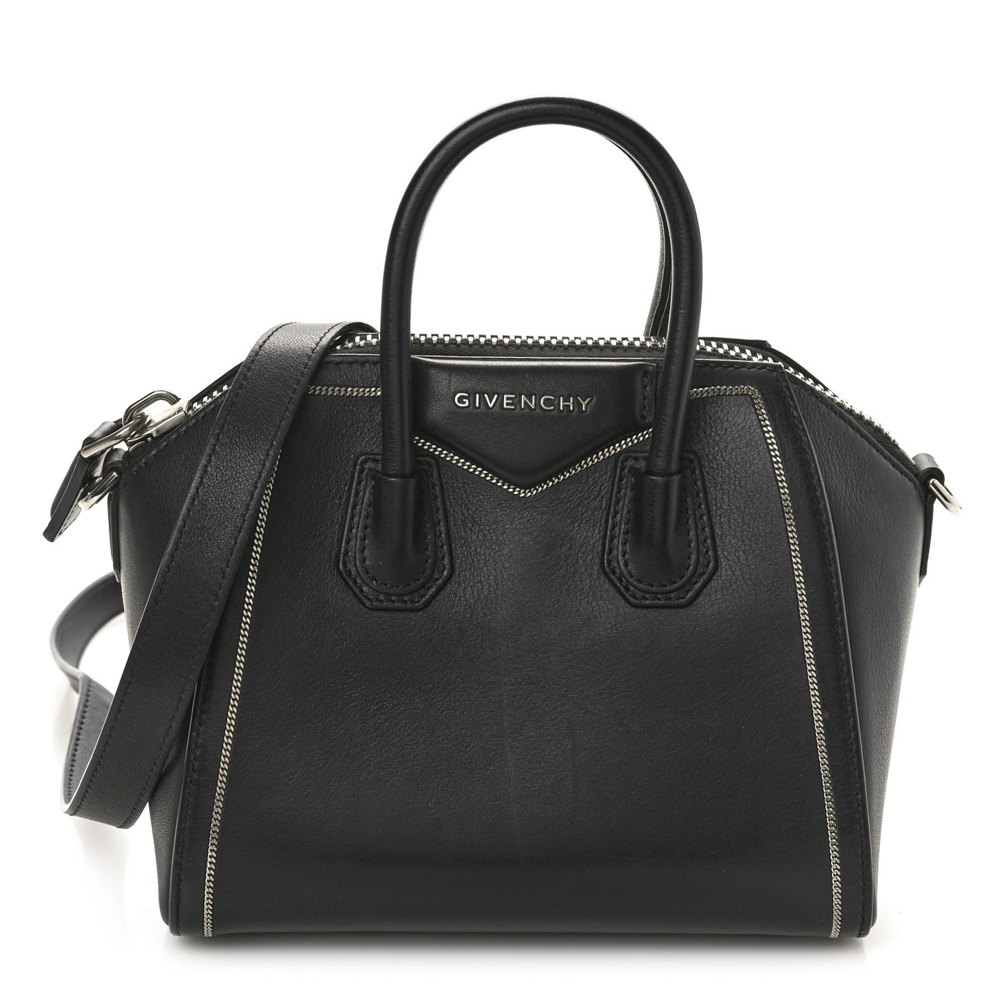 Calfskin Chain Detail Mini Antigona Black