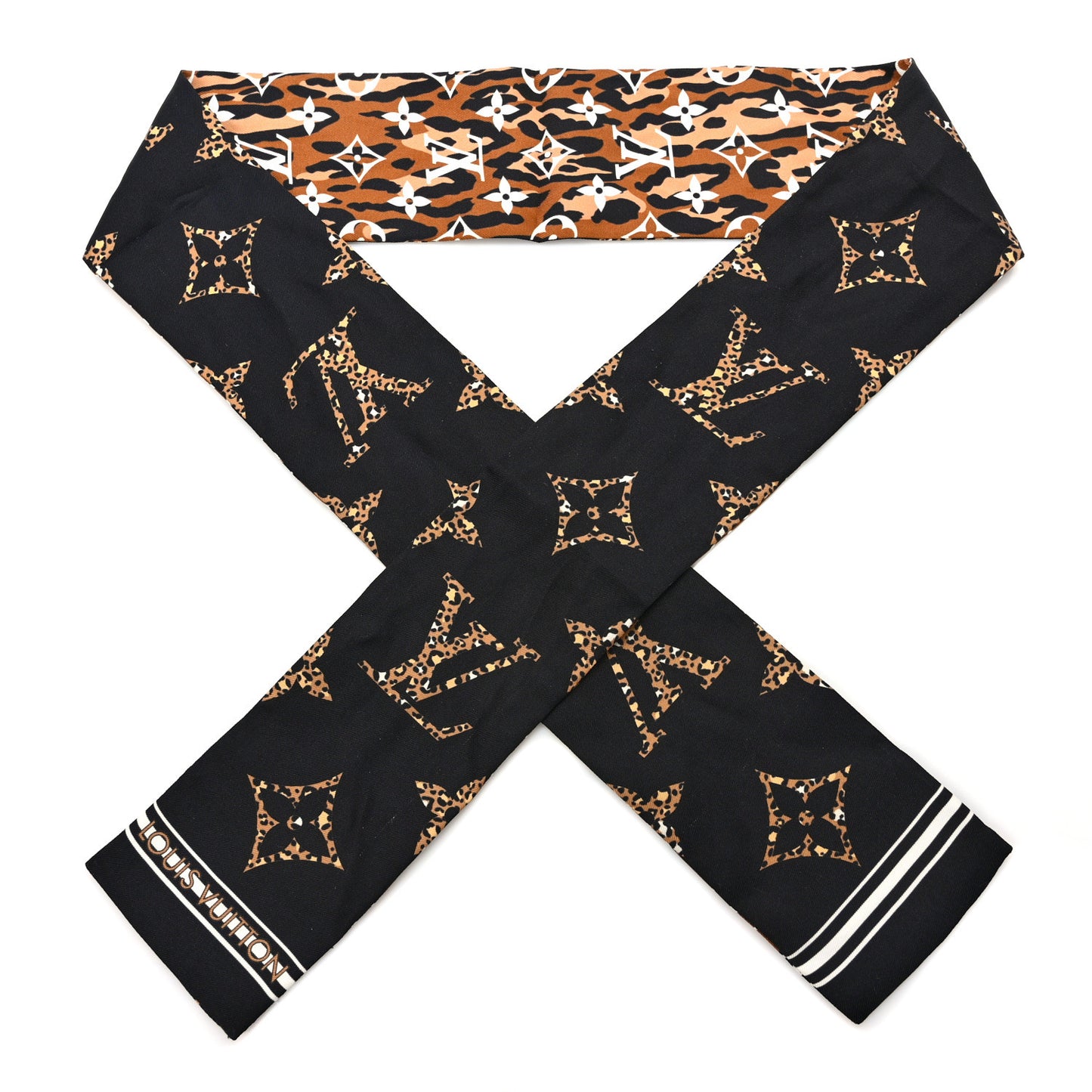 Silk Monogram Giant Jungle Bandeau Black