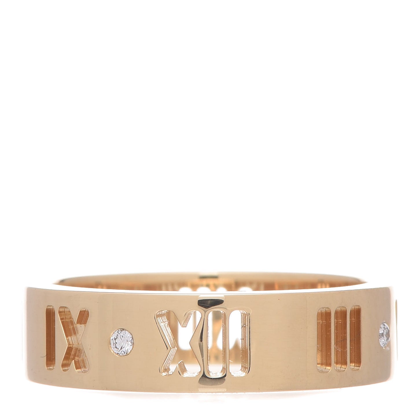 18K Yellow Gold Diamond Atlas Pierced Ring 50 5.25
