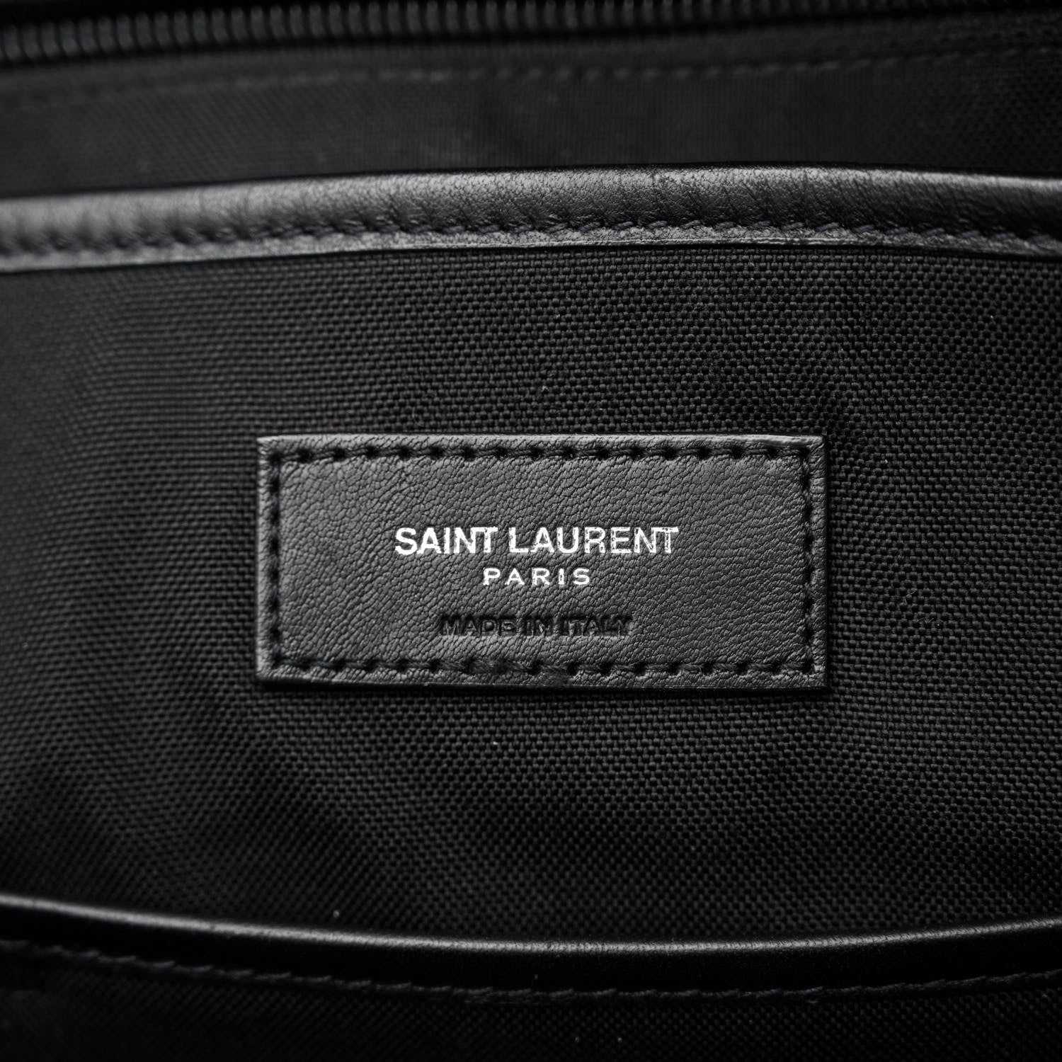 Saint Laurent Calfskin Checked Print Nuxx Backpack Black White 8 of 17