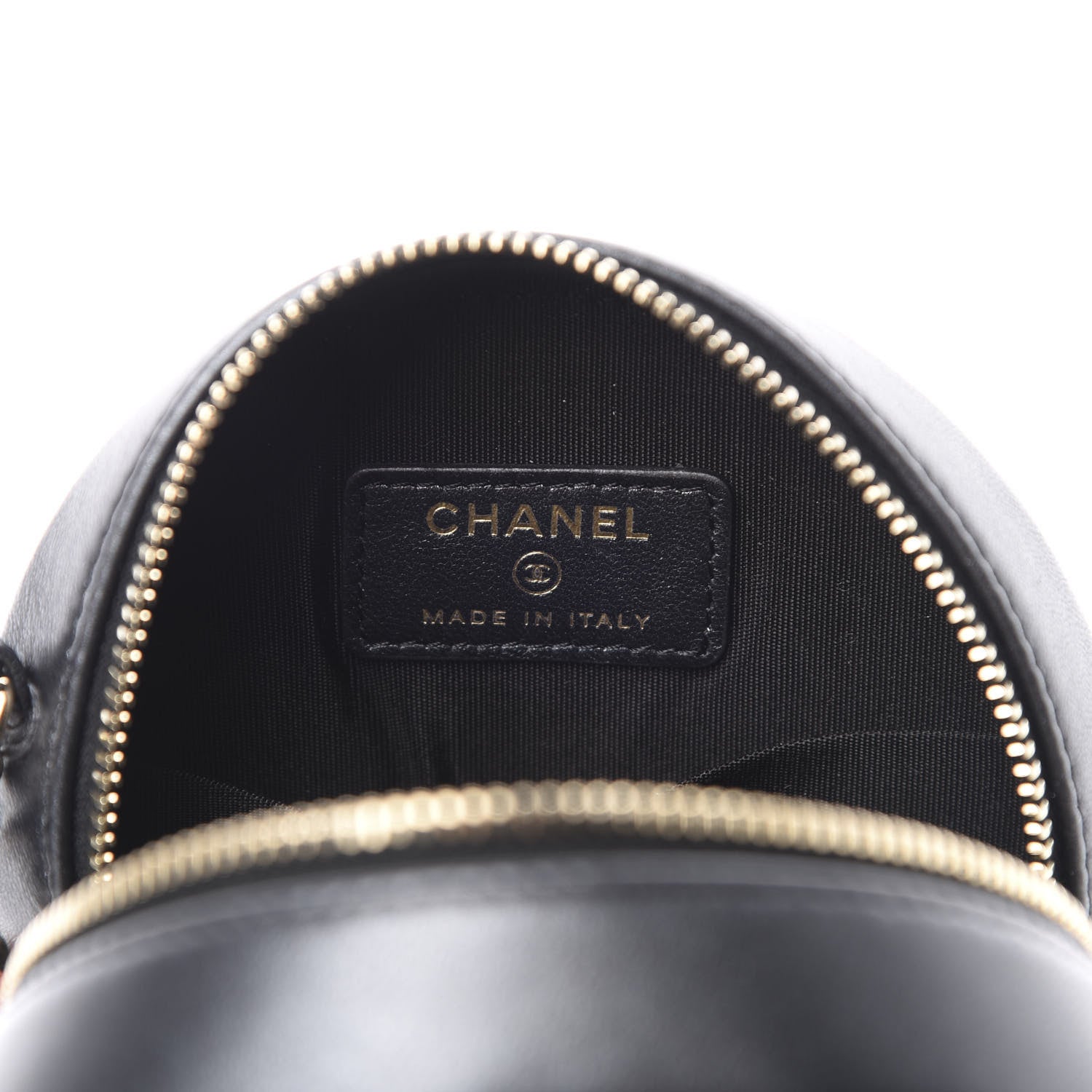 Chanel Iridescent Lambskin Quilted Pearl Round Clutch With Chain Black 6 of 11
