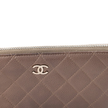 Chanel Caviar Quilted Large Gusset Zip Around Wallet Grey 11 of 12