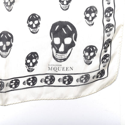 Alexander McQueen Silk Chiffon Skull Scarf Ivory Black 2 of 3
