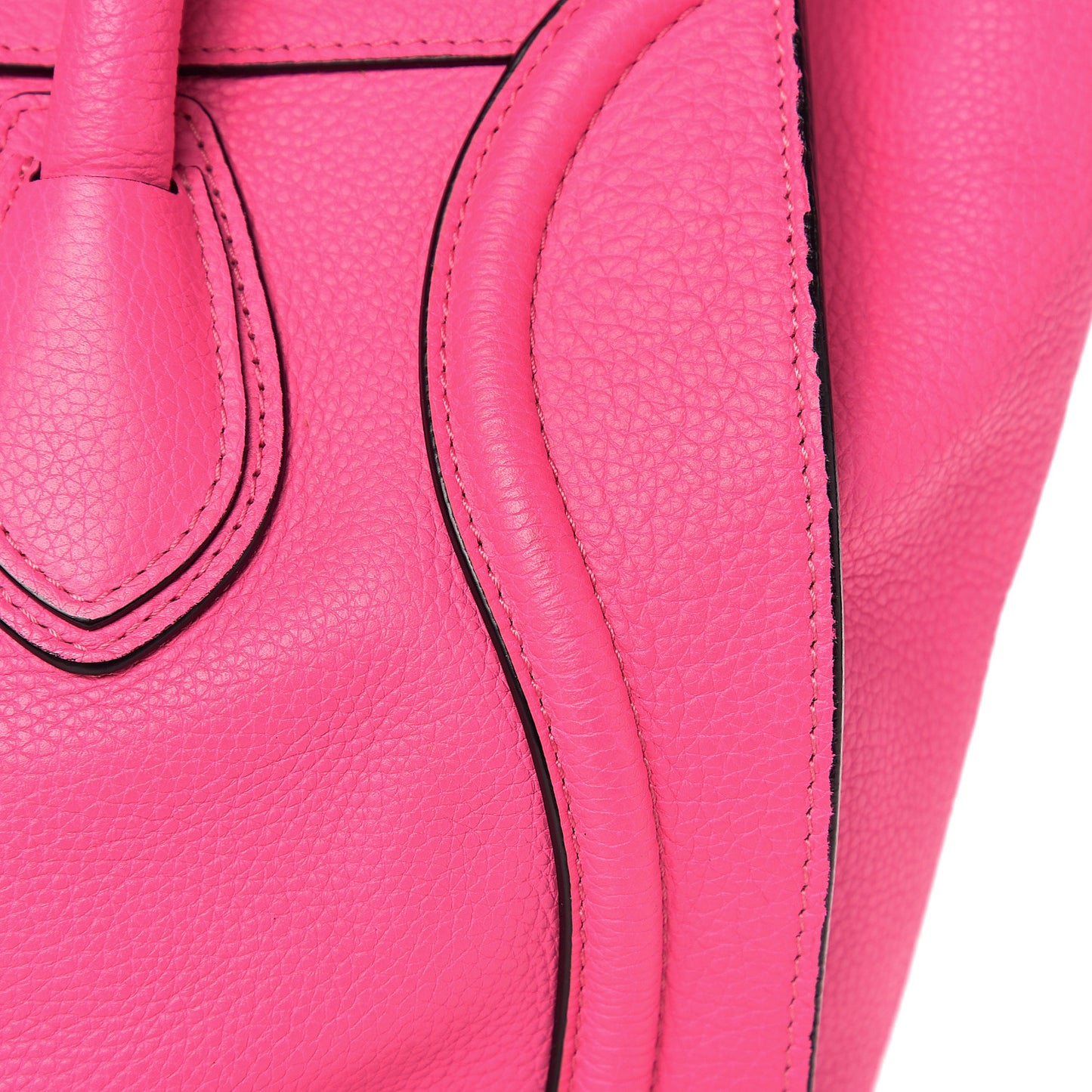 Drummed Calfskin Mini Luggage Fluo Pink