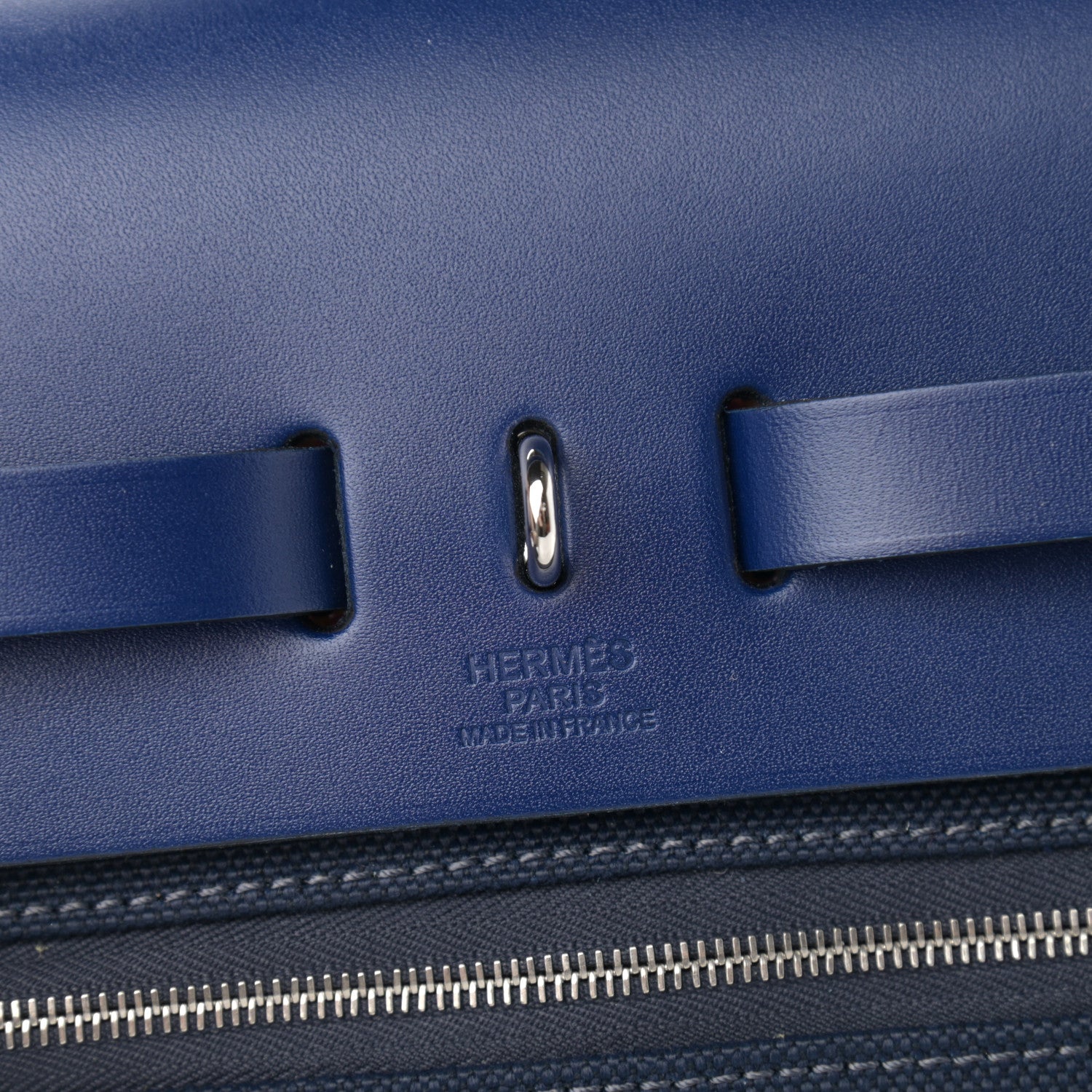 Hermes Criss Viking Vache Hunter Herbag Zip Retourne 31 PM Ecru Mauve Bleu 7 of 12