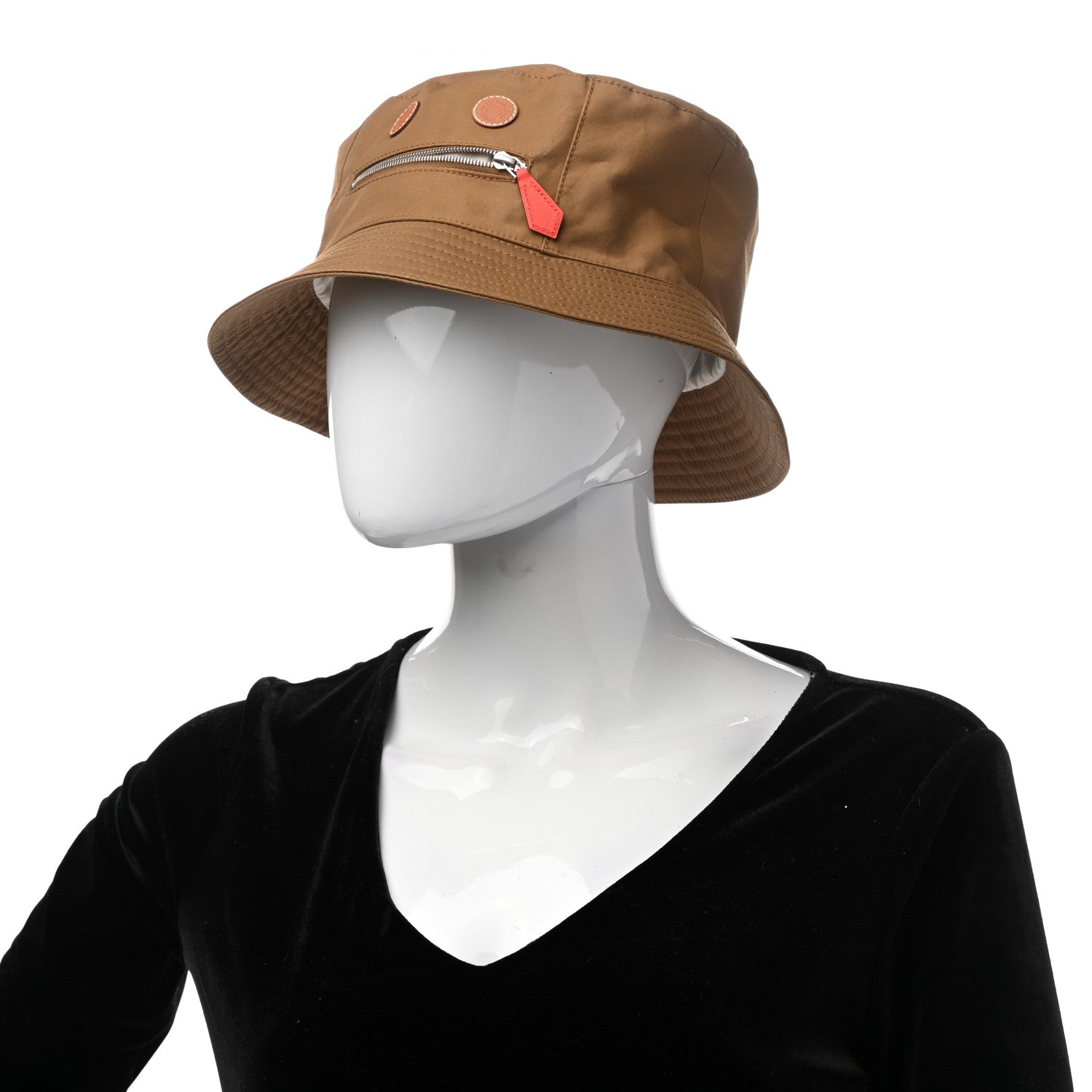 Hermes Gabardine Cotton Swift Bob Elvis Robot Bucket Hat 59 Brun Sepia Gold Capucine 2 of 9