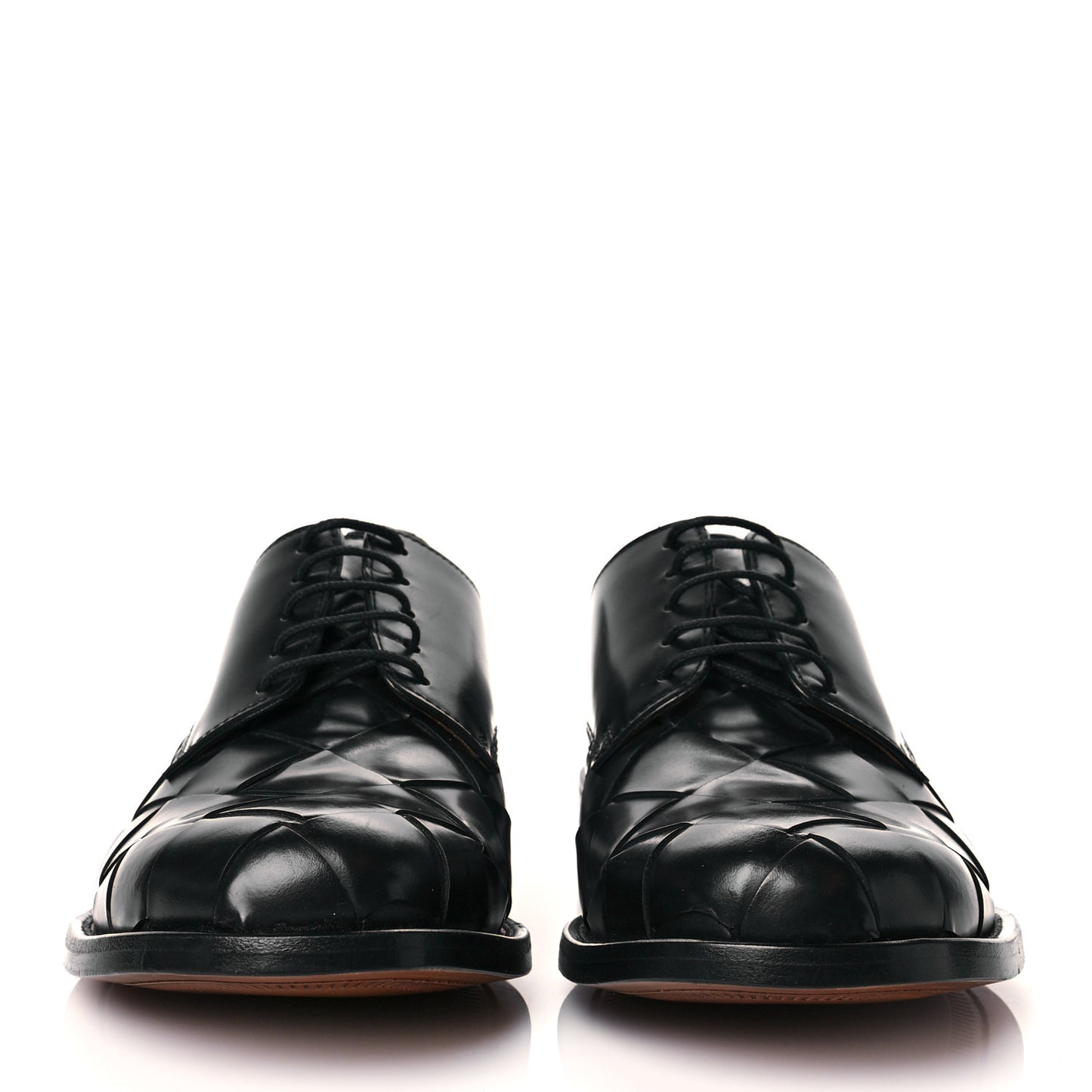 Calfskin Intrecciato Varenne Mens Derby Shoes 40 Black