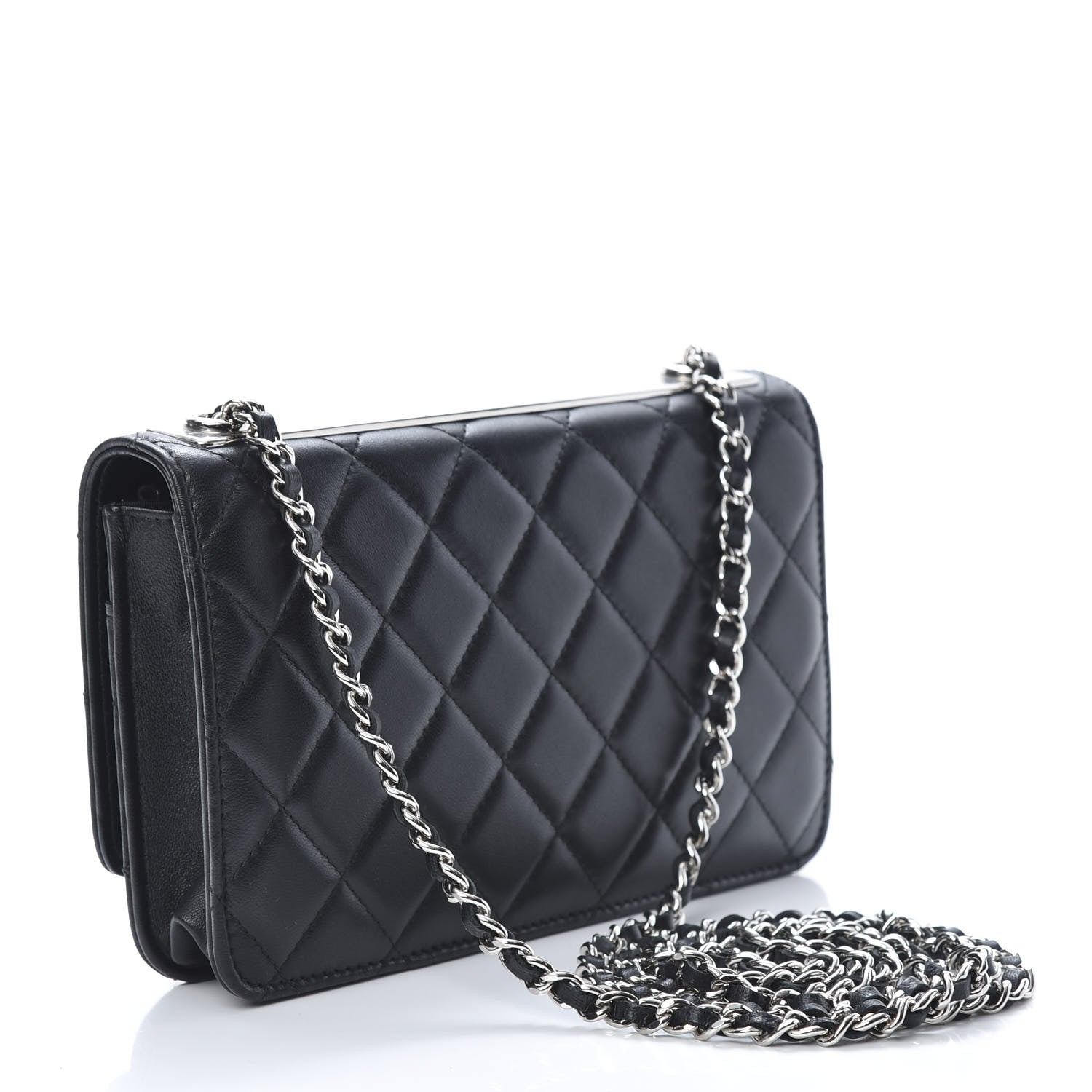Chanel Lambskin Quilted Trendy CC Wallet On Chain WOC Black 3 of 14