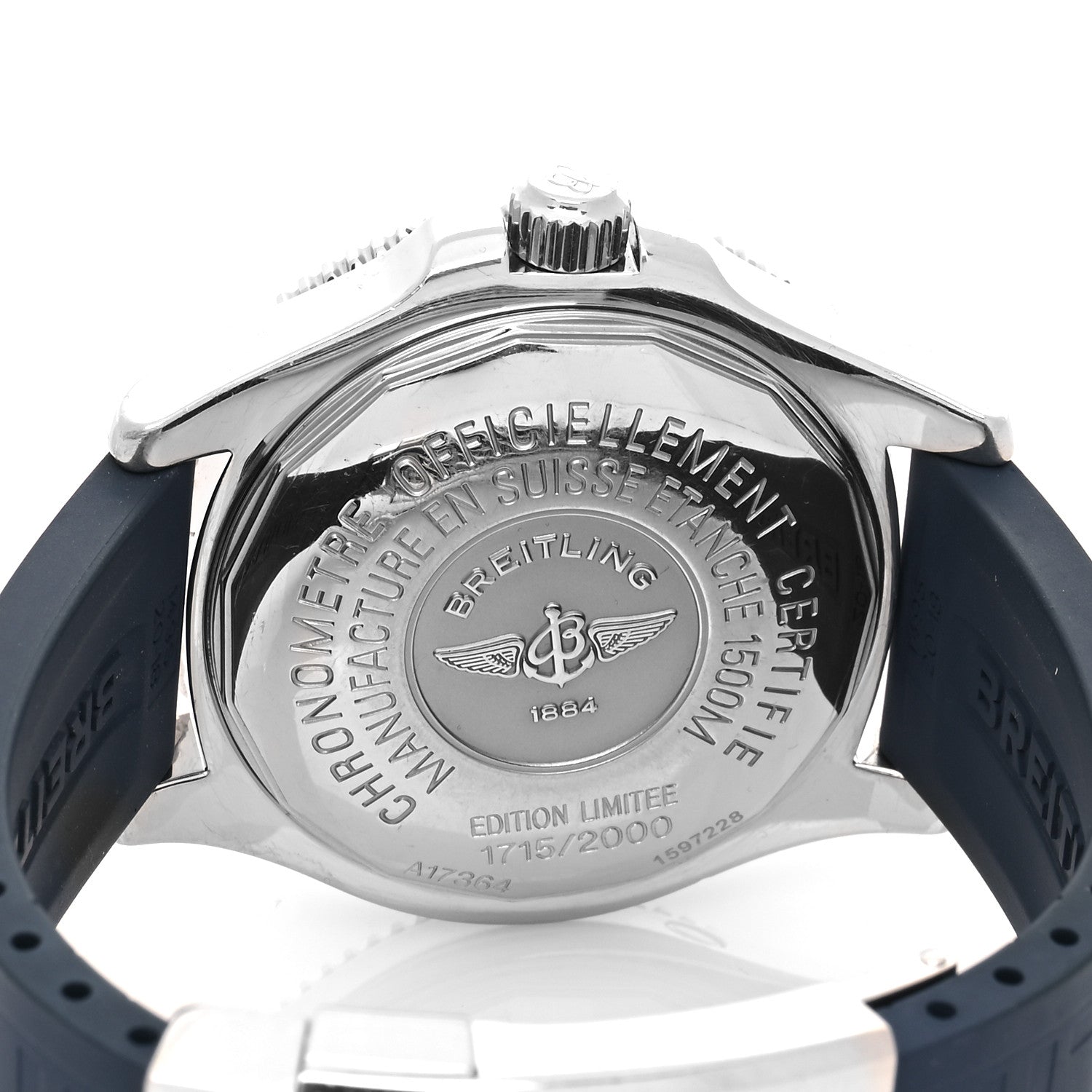 Breitling Stainless Steel Rubber 42mm SuperOcean Automatic Watch Blue A17364 4 of 4