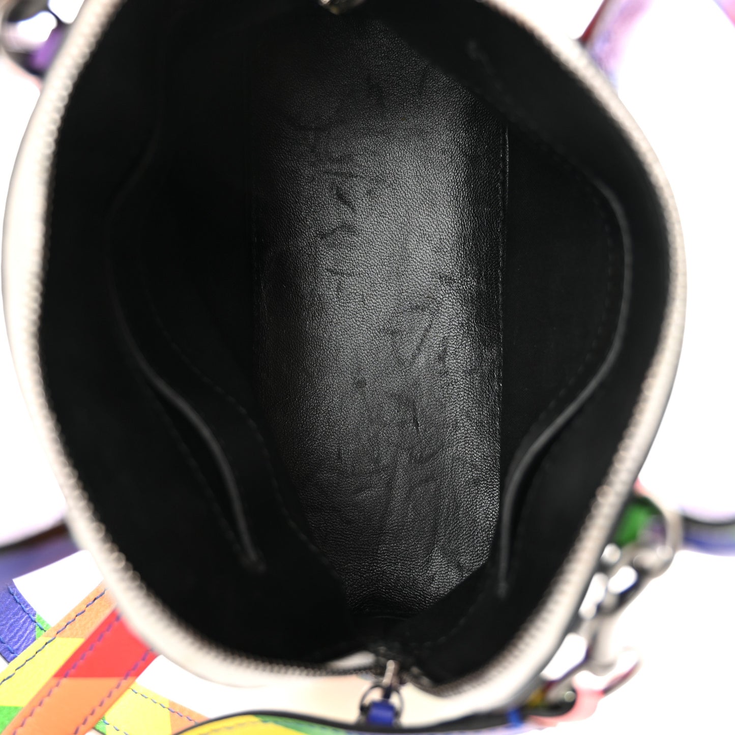 Smooth Calfskin Logo Rainbow XXS Ville Top Handle Bag Multicolor