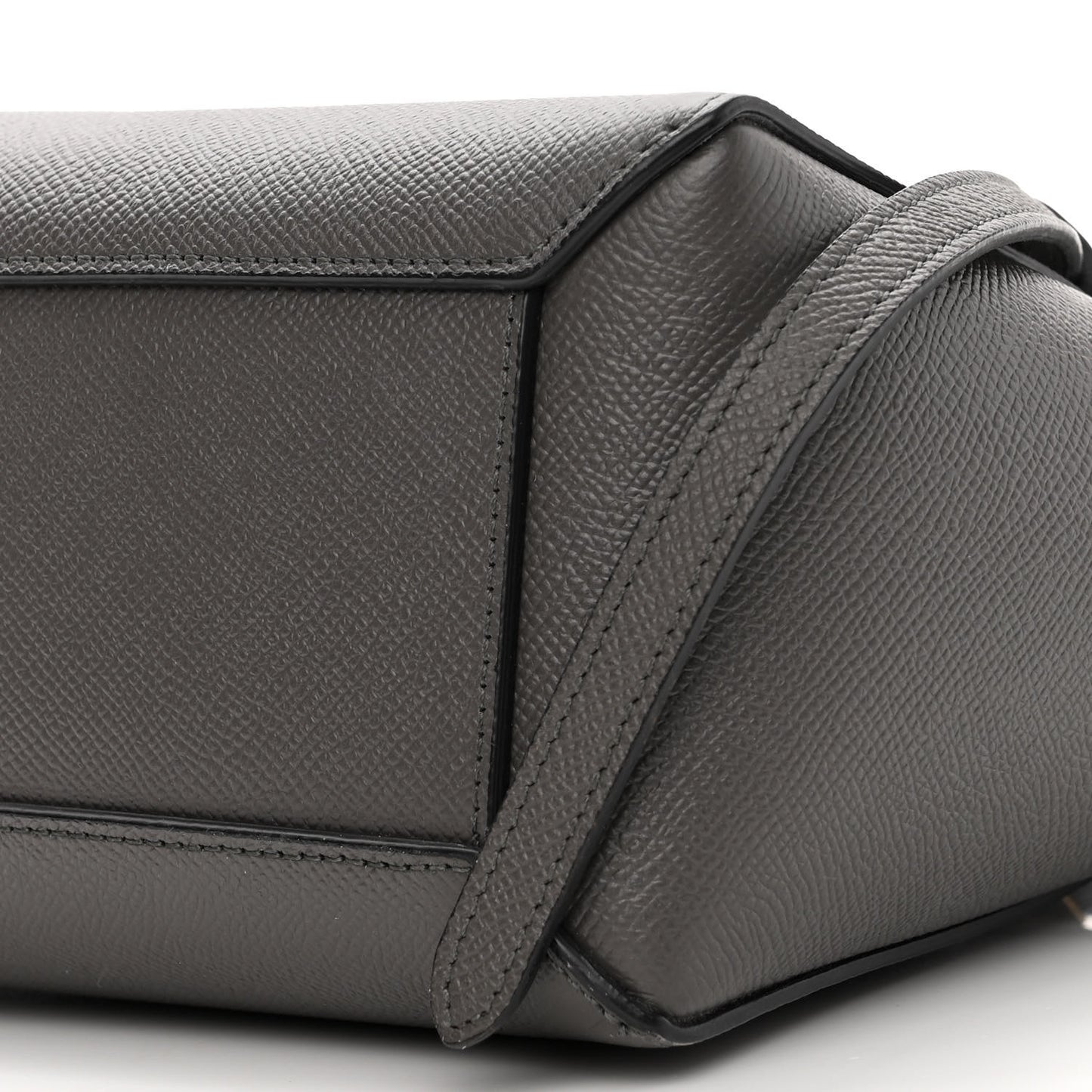 Grained Calfskin Nano Belt Bag Grey