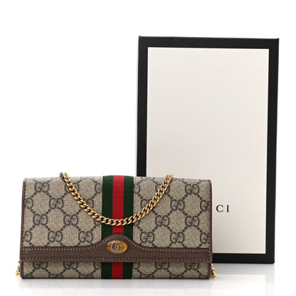 Gucci GG Supreme Monogram Web Ophidia Wallet On Chain Brown 12 of 12