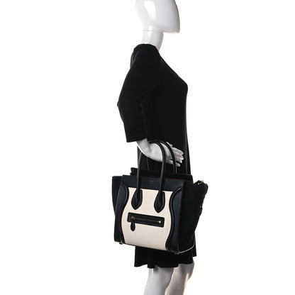 Celine Bullhide Calfskin Micro Bi-Color Luggage Black White 2 of 9