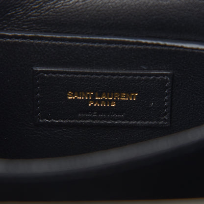 Saint Laurent Suede Smooth Calfskin Monogram Medium Solferino Soft Satchel Olive 6 of 8