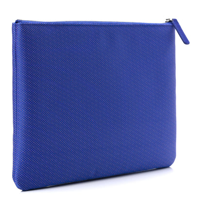 Chanel Mixed Fibers Medium Deauville Pouch Clutch Blue Orange 3 of 7