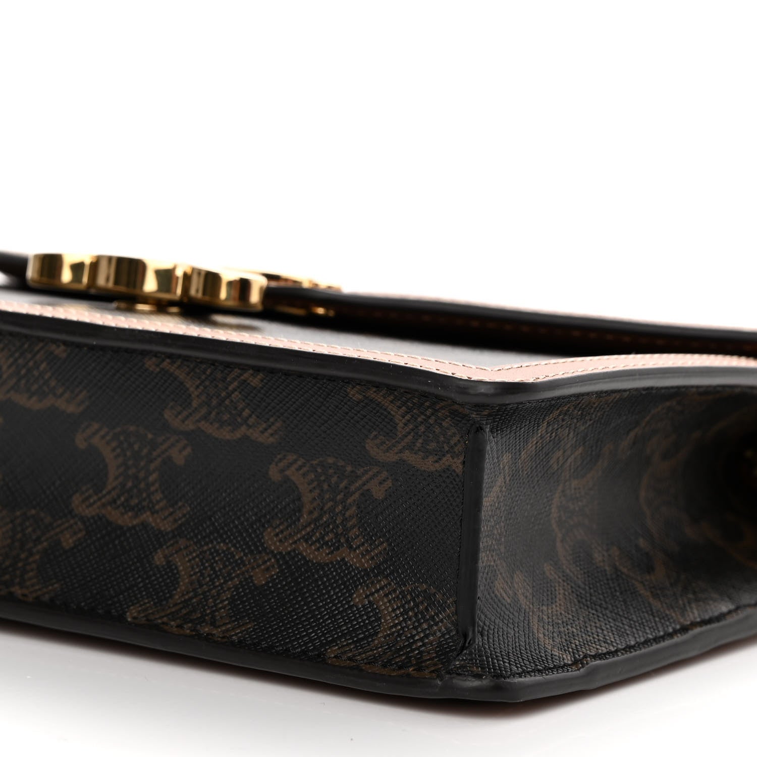 Celine Triomphe Canvas Calfskin Margo Wallet on Chain Tan 10 of 11