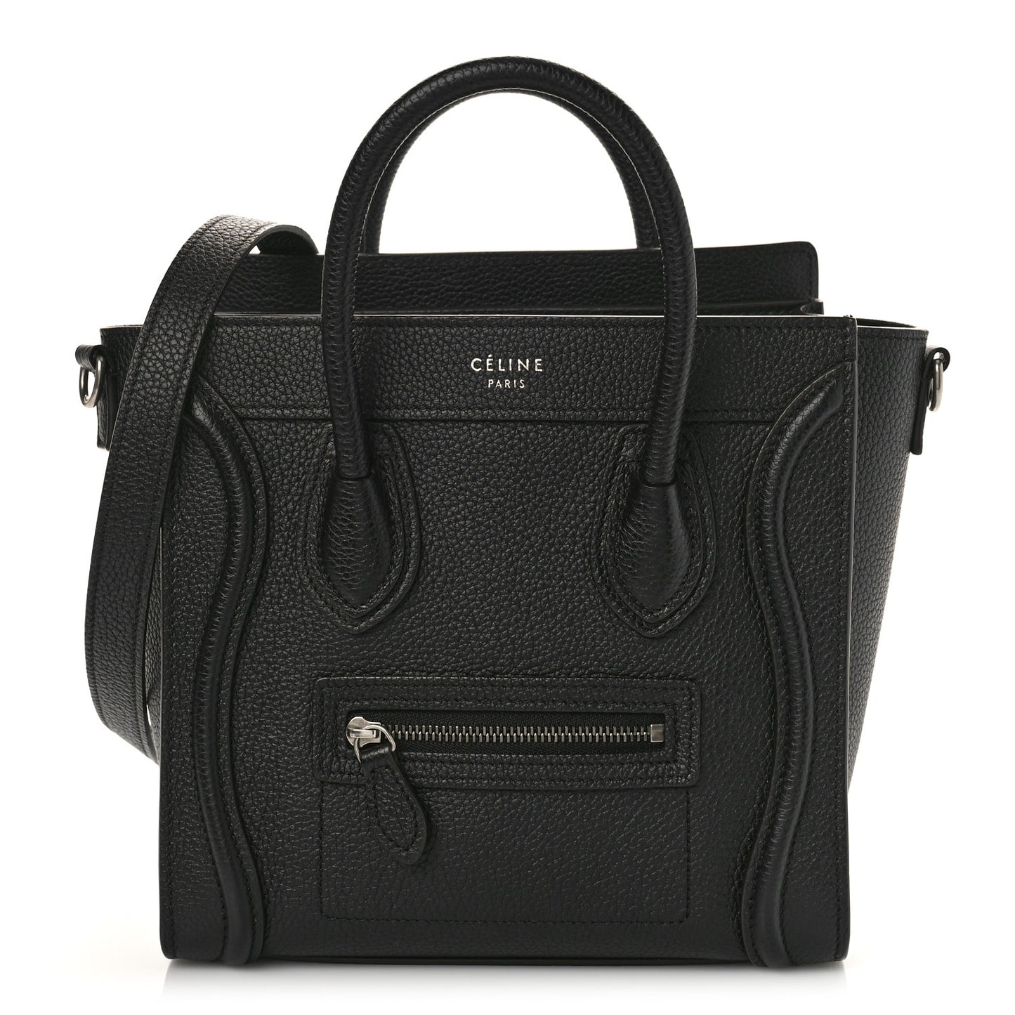 Drummed Calfskin Nano Luggage Black