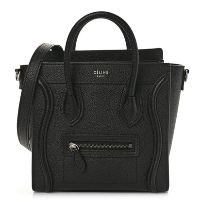 Celine Drummed Calfskin Nano Luggage Black 1 of 8