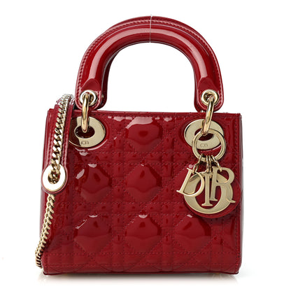 Christian Dior Patent Cannage Mini Lady Dior Red 1 of 10
