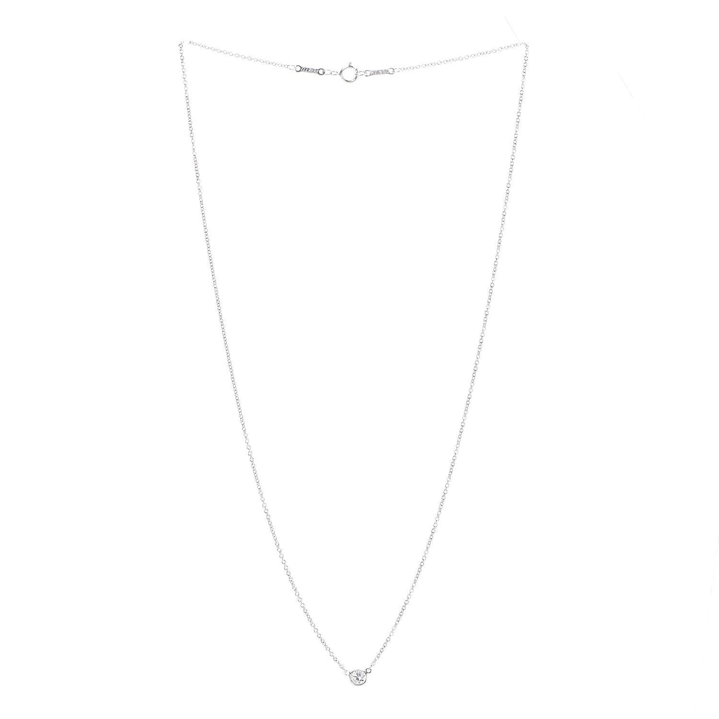 Platinum Diamond .14ct Elsa Peretti Diamonds by the Yard Pendant Necklace