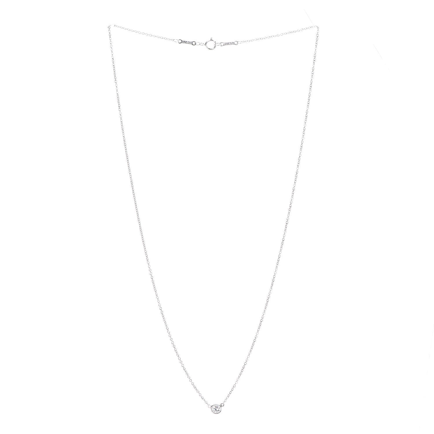 Tiffany Platinum Diamond .14ct Elsa Peretti Diamonds by the Yard Pendant Necklace 3 of 5