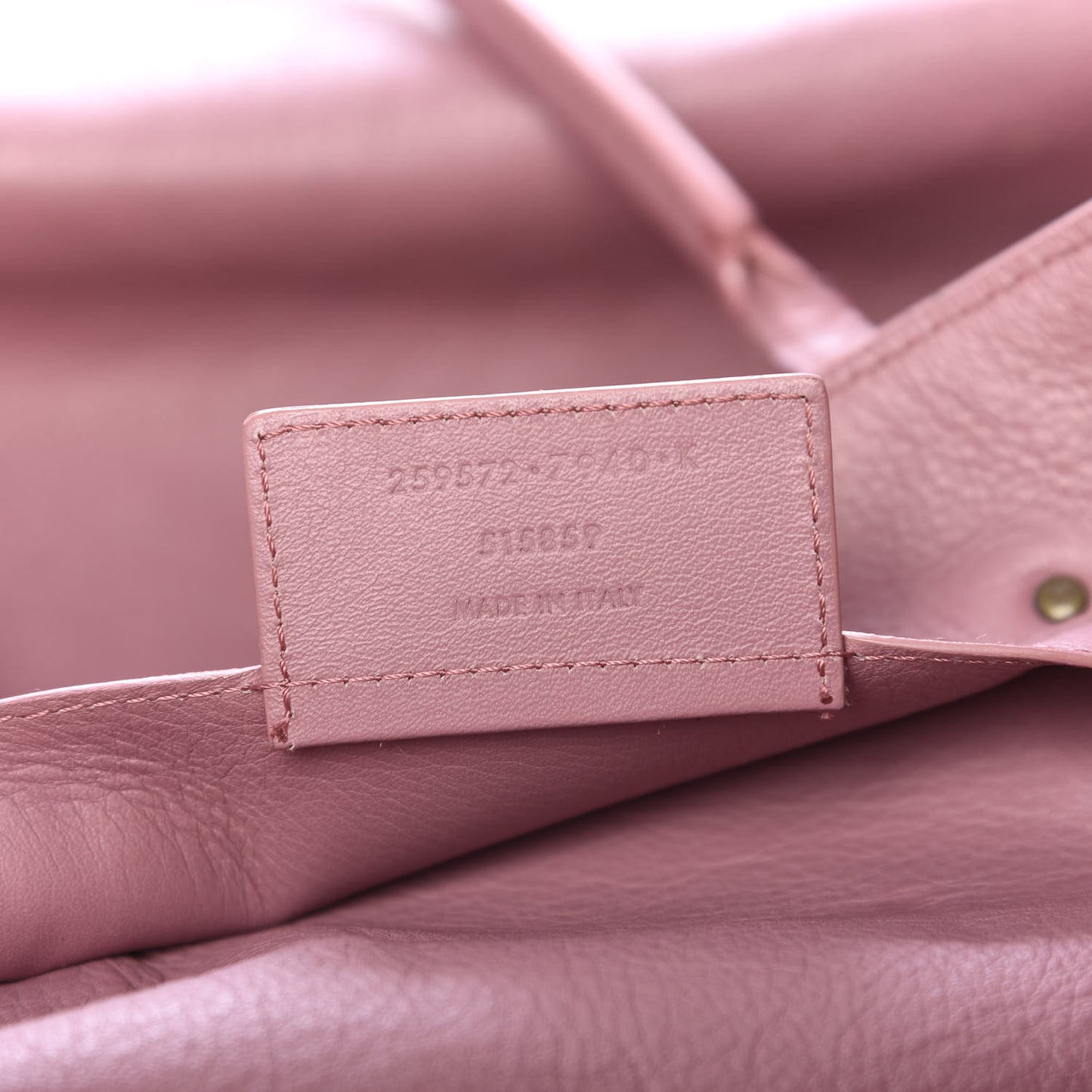 Calfskin Papier Ledger Tote Pink