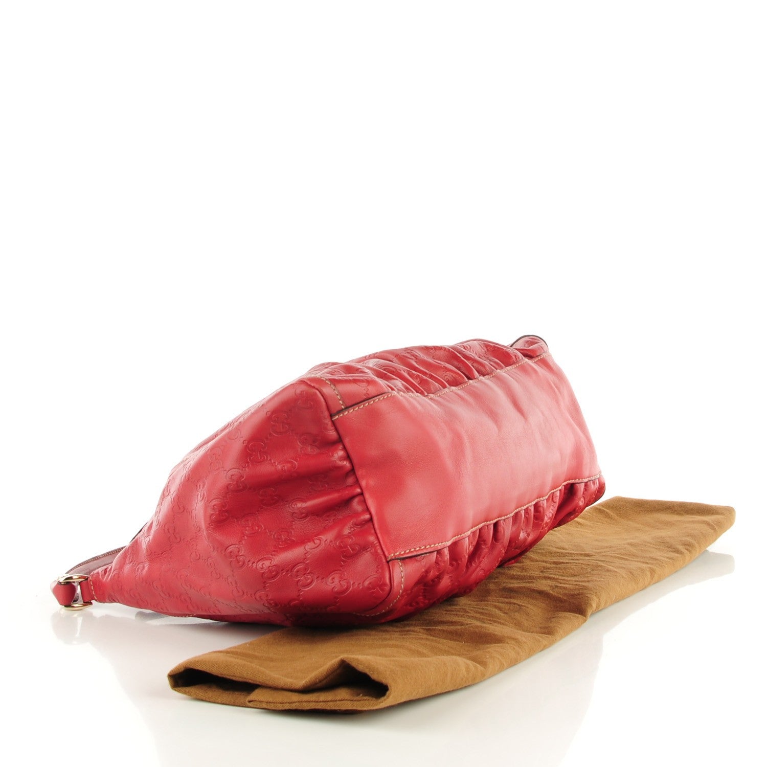 Gucci Guccissima Large D Gold Hobo Red 4 of 7
