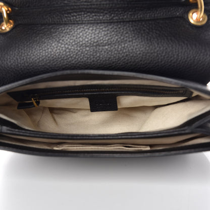Gucci Cellarius Calfskin Feline GG Marmont Flap Shoulder Bag Black 5 of 11