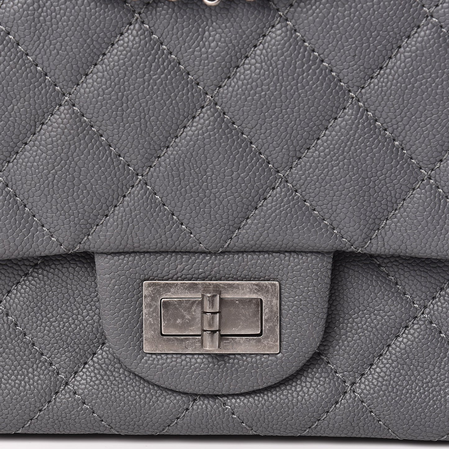 Caviar Quilted 2.55 Reissue 227 Flap Dark Grey