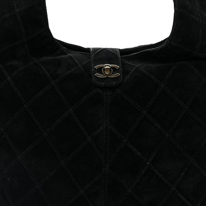 Chanel Suede Stitched Hobo Black 8 of 12