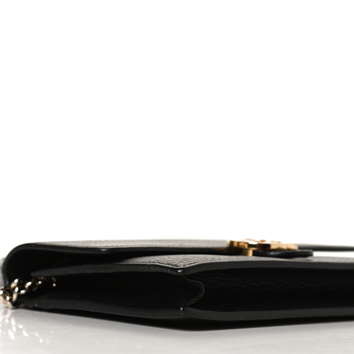 Dollar Calfskin Interlocking G Chain Wallet Black