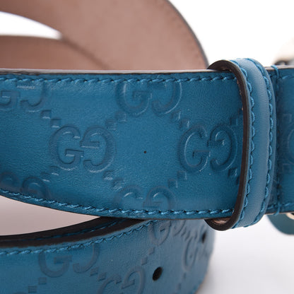 Gucci Guccissima Signature Interlocking G 40mm Belt 80 32 Deep Cobalt 7 of 9