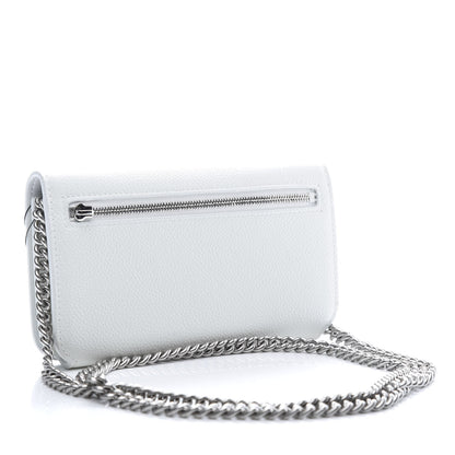 Balenciaga Grained Calfskin Logo Cash Phone Holder Wallet On Chain White Fluo Pink 3 of 9
