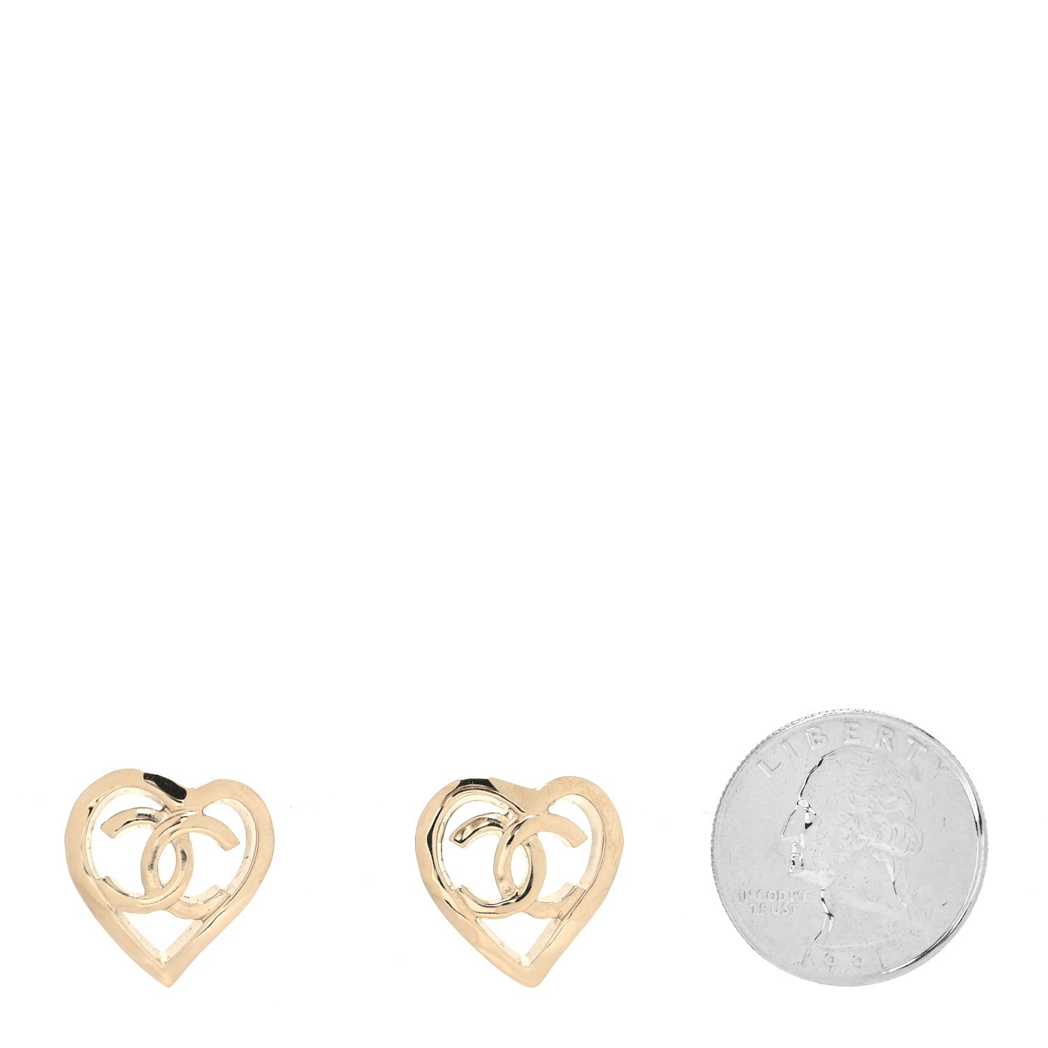 Chanel Metal CC Heart Coco In Love Earrings Gold 2 of 4