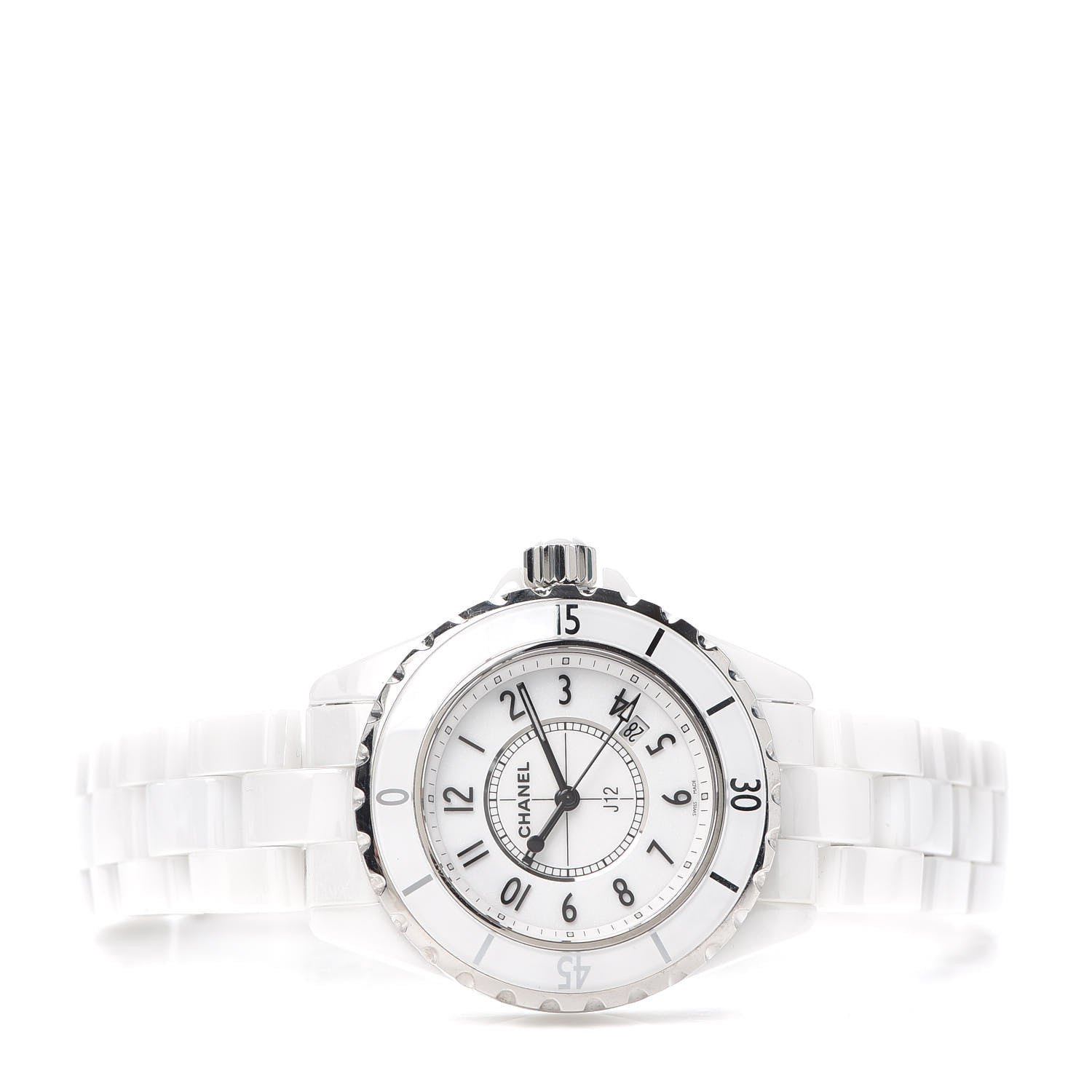 Chanel Stainless Steel Ceramic 33mm J12 Quartz Watch White 2 of 6