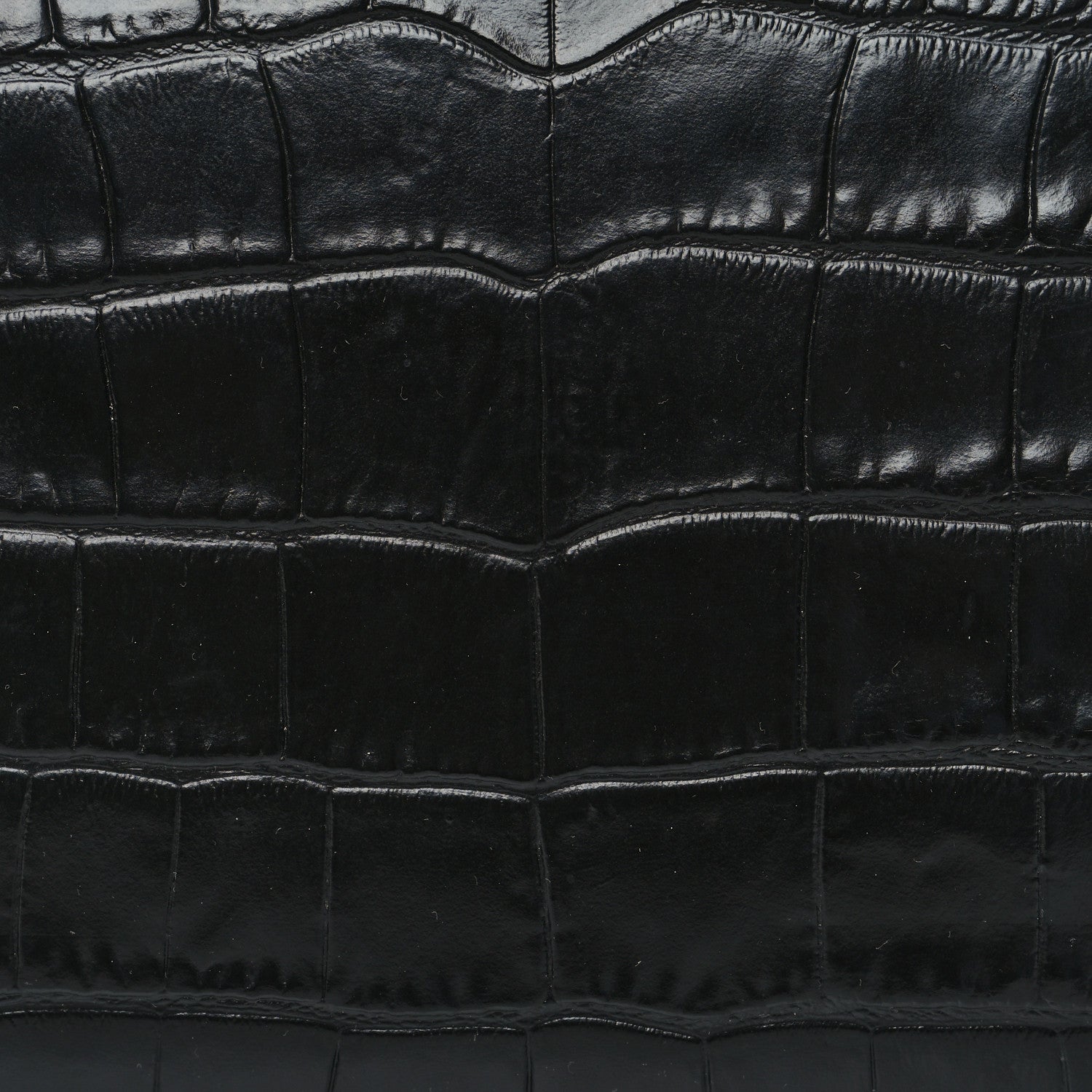 Alexander McQueen Calfskin Crocodile Embossed Knuckle Flat Clutch Black Gold 7 of 13