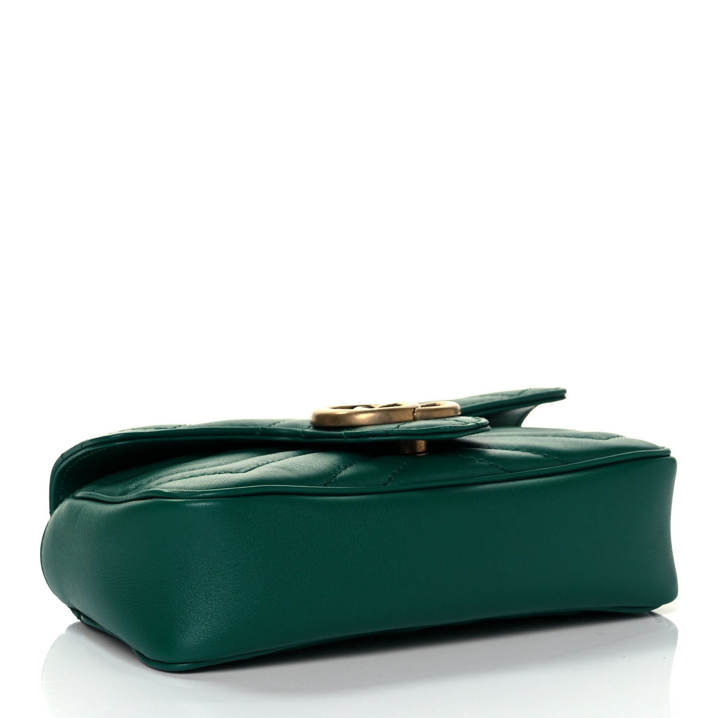 Calfskin Matelasse Super Mini GG Marmont Shoulder Bag Emerald Green