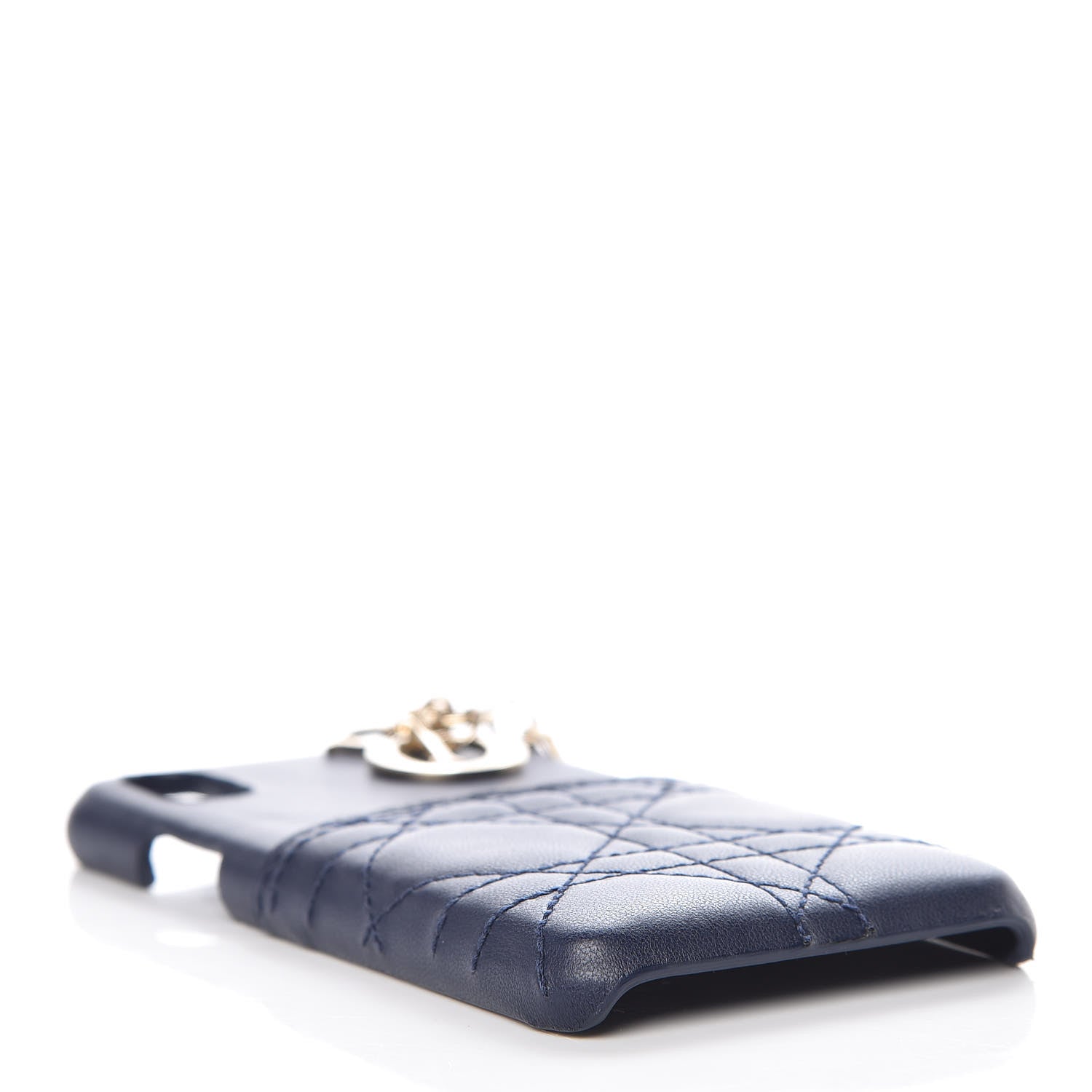 Christian Dior Lambskin Cannage Lady Dior Tech iPhone X XS Case Blue Indigo 4 of 8