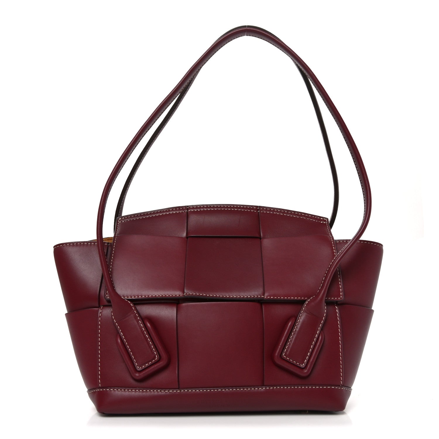 Bottega Veneta Calfskin Mini Maxi Intrecciato Arco Burgundy 1 of 11