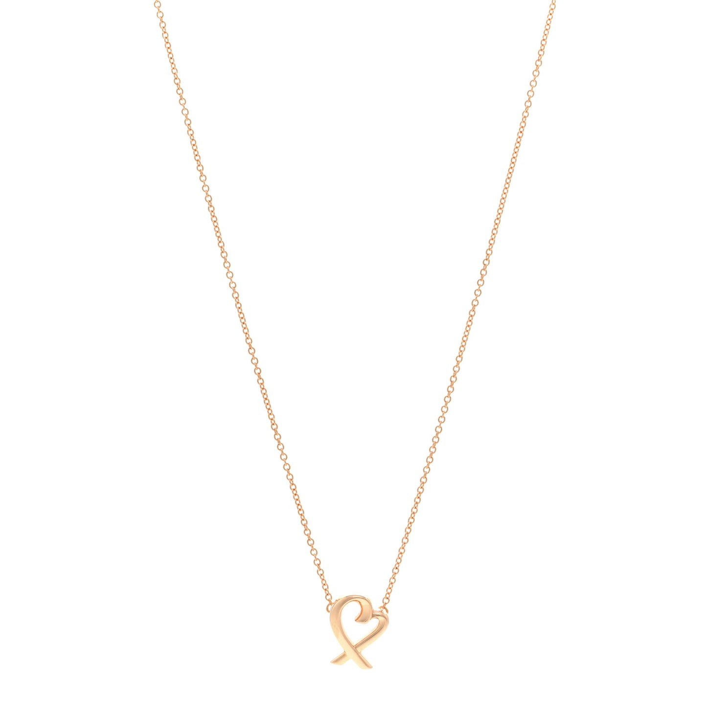 18K Rose Gold Mini Paloma Picasso Loving Heart Pendant Necklace