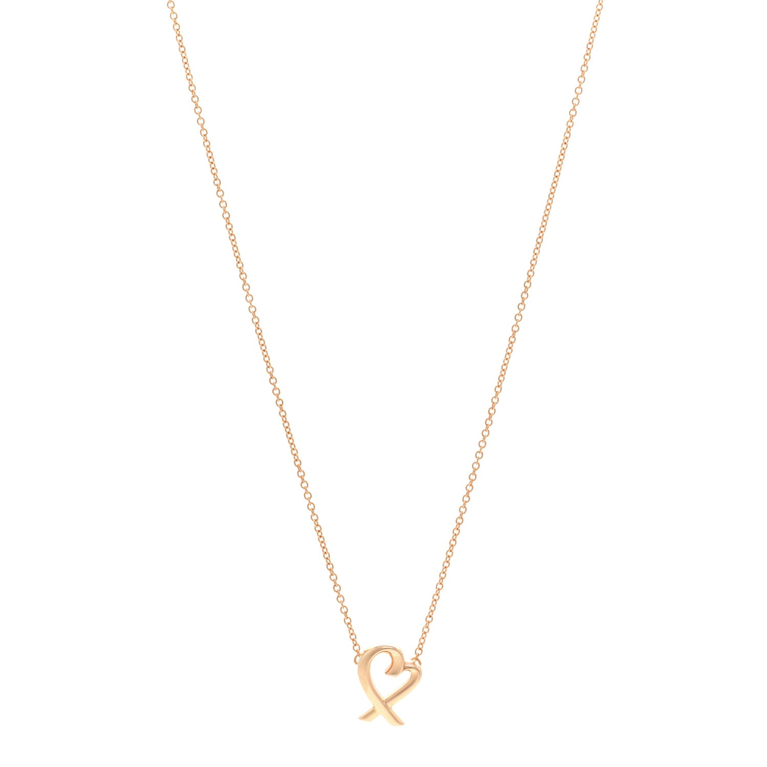 Tiffany 18K Rose Gold Mini Paloma Picasso Loving Heart Pendant Necklace 1 of 5