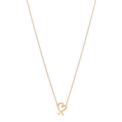 Tiffany 18K Rose Gold Mini Paloma Picasso Loving Heart Pendant Necklace 1 of 5