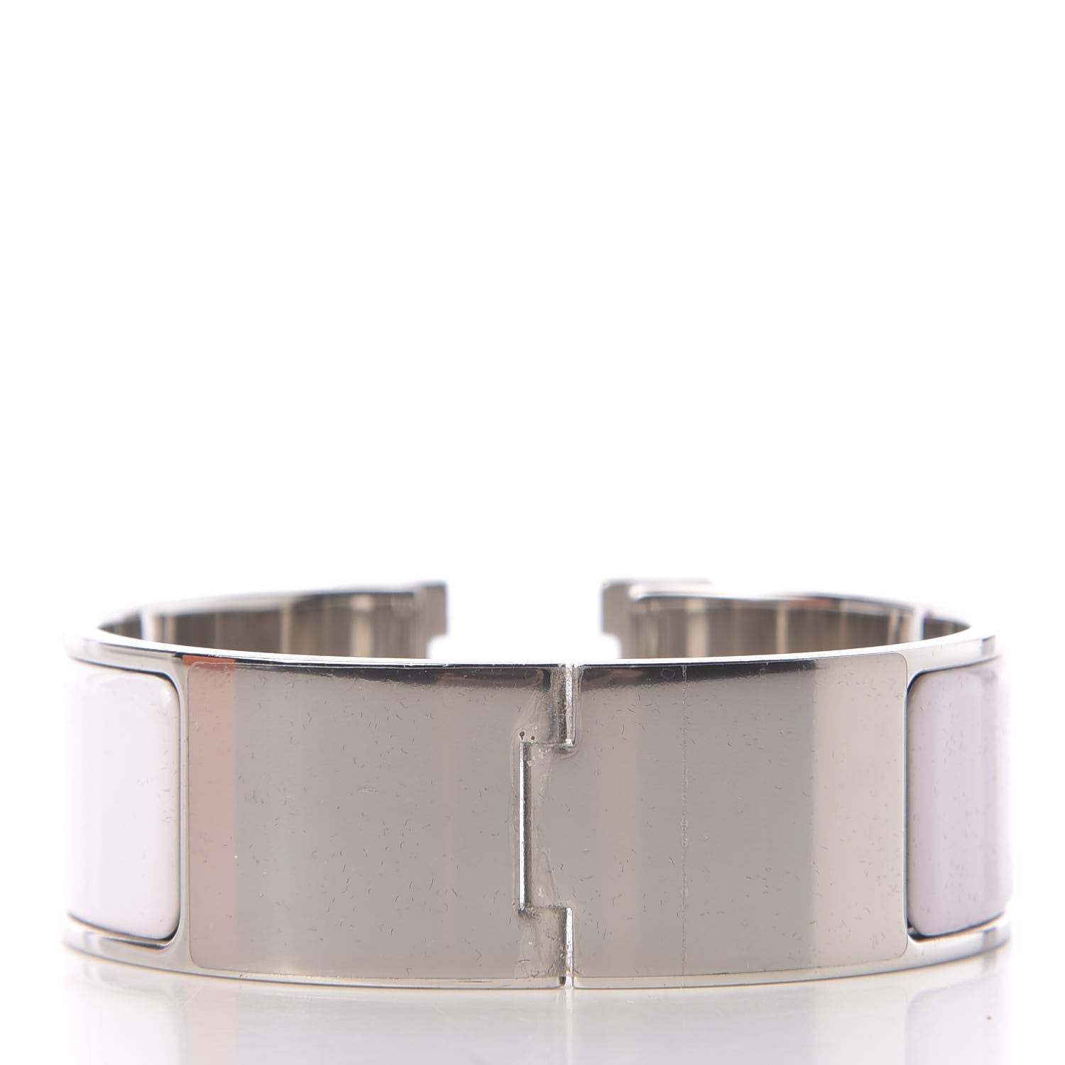 Hermes Enamel Wide Clic Clac H Bracelet PM Rose Nymph White 3 of 7