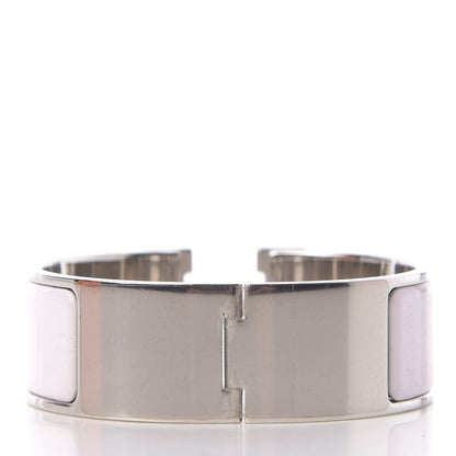 Hermes Enamel Wide Clic Clac H Bracelet PM Rose Nymph White 3 of 7