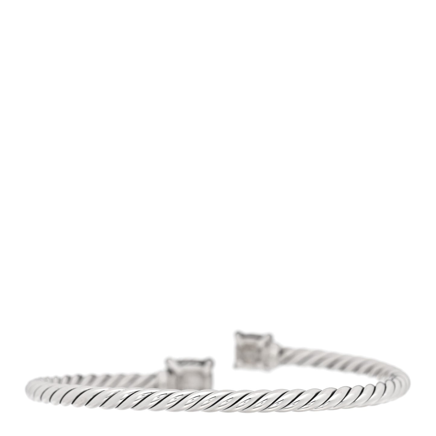 Sterling Silver 18K Yellow Gold Diamond 4mm Chatelaine Bypass Bracelet