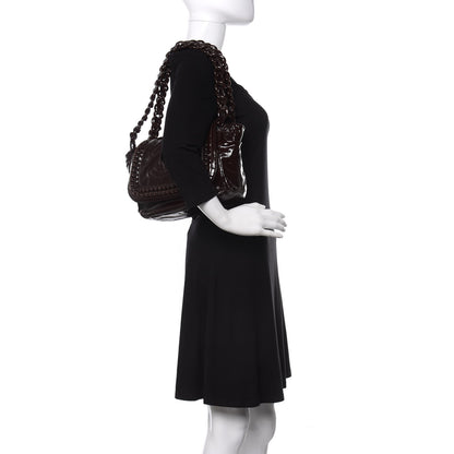 Chanel Crinkled Patent Modern Chain Flap Dark Brown 2 of 10